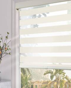 lot 441772 image: Persilux Blackout Zebra Blinds for Windows (22 W x 47 H, Beige) Cordless Zebra Shades for Indoor Windows, Sheer Shades Thermal Insulated Blinds with Upgraded Cassette, Roller Window Shades for Home