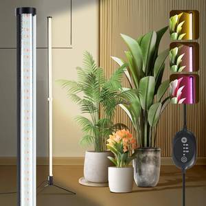 lot 441780 image: Atmel Grow Lights for Indoor Plants, 4FT Full Spectrum 243LED Plant Light with Stand & Timer, 3 Adjustable Modes for Growing, Flowering, Indoor Gardening, Office