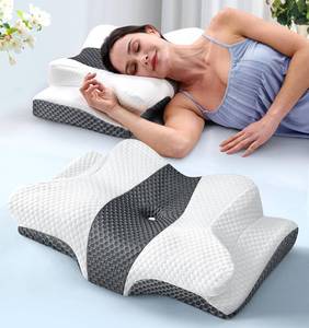 lot 341824 image: Sleep Doctor Approved Cervical Neck Pillow for Sleeping, Ergonomic Contour Side Sleeper Pillows for Adults, Cooling Orthopedic Pillow for Pain Relief Support, Memory Foam Pillows Back Stomach Sleepers