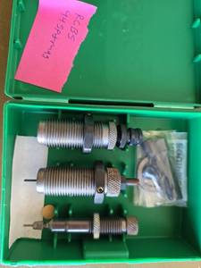 lot 57 image: RCBS 3-Die Reloading Die Set in Green Storage Box