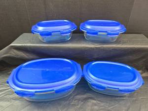 lot 211 image: Lock & Lock Glass Food Storage Containers with Locking Lids