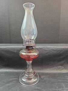 lot 221 image: Glass Oil Lamp with Ruby Red Oil
