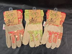 lot 224 image: Digz Leather Palm Garden Gloves with Safety Cuff Size Womens Small