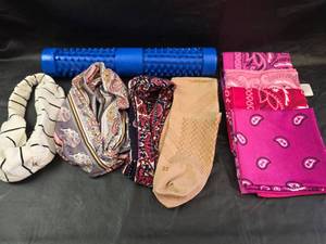 lot 234 image: Original Foot Log Massage Roller with Bandanas and Hair Bands