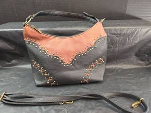 lot 245 image: Justin Brand Western Studded Leather Handbag ConcealCarry