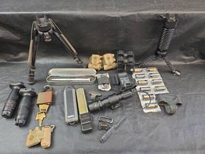 lot 263 image: MilitaryTactical Equipment Lot with Bipod and Accessories