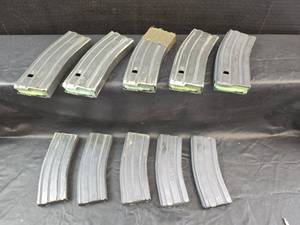 lot 264 image: 10ct M16AR-15 30-Round Aluminum Magazines - MilitaryLE Only