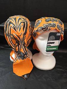 lot 295 image: 2 New ZAN Flydanna Skull Pattern Headwraps