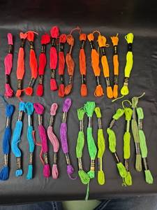 lot 299 image: 25ct  Embroidery Floss Collection - Neon Rainbow Colors