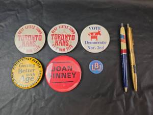 lot 307 image: Historical Political Button and Pen Collection