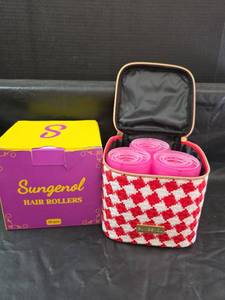 lot 314 image: Sungenol Hair Roller Set with Checkered Case- Never used