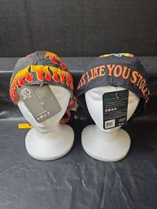 lot 329 image: 2ct Flydanna Flame Design Skull Bandanas