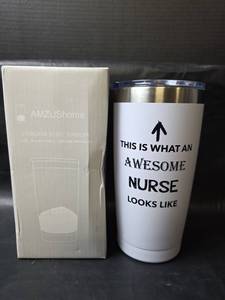 lot 330 image: Awesome Nurse 20oz Insulated Tumbler- New in Box