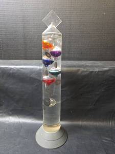 lot 341 image: Galileo Thermometer with Colored Liquid Bulbs