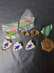 lot 347 image: Military Medal Collection with South African Pins