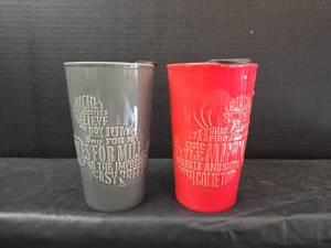 lot 371 image: Disney Mickey and Minnie Mouse Hallmark Quote Tumblers Set