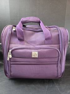 lot 379 image: Protege Purple Rolling Underseat Luggage and LLBean Tote Bag