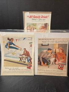 lot 386 image: 3ct 1950s 7-Up Magazine Advertisement Collection