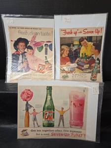 lot 387 image: 3ct 1950s Seven-Up Advertisement Collection
