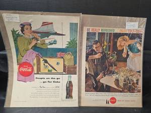 lot 388 image: 2ct 1954 & 1959 Coca-Cola Magazine Advertisements