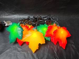 lot 412 image: 10 Light Fall Autumn Leaf String Lights for IndoorOutdoor