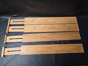 lot 413 image: Bamboo Kitchen Drawer Organizers - 17in to 22in Drawers