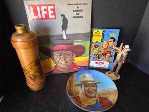 lot 436 image: John Wayne Collectibles Lot with Life Magazine and Western Memorabilia
