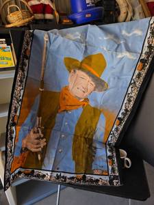 lot 438 image: 36in x 54 inJohn Wayne Western Cowboy Tapestry