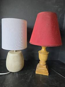 lot 460 image: Two Small Table Lamps with Fabric Shades