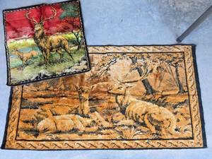 lot 482 image: Wildlife Tapestry Set with Deer and Forest Scene