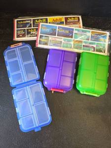 lot 528 image: 3ct 10 Compartment Pill Organizers with Medication Labels- New