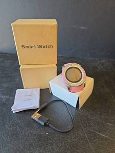 lot 530 image: Smart Watch with Pink Silicone Band and Decorative  Bezel