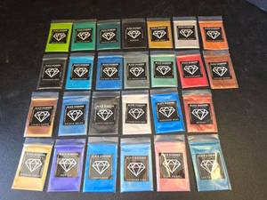 lot 567 image: Black Diamond Pigment Mica Powder Collection - Multiple Colors for Epoxy, Resins, Soaps, Dye, etc