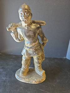 lot 591 image: Asian Warrior Figurine with Sword - Ceramic