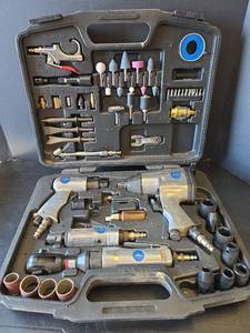 lot 622 image: Professional Air Tool Set with Pneumatic Impact Wrench and Accessories