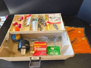 lot 634 image: My Buddy Fishing Tackle Box with Assorted Fishing Gear and Accessories