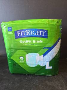 lot 649 image: FitRight OptiFit Ultra Briefs Adult Diapers Size Large
