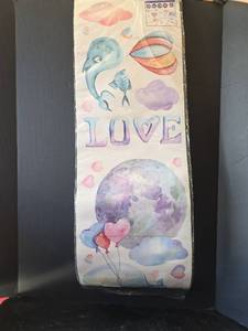 lot 680 image: Removable Wall Sticker Set with Whales and Hearts