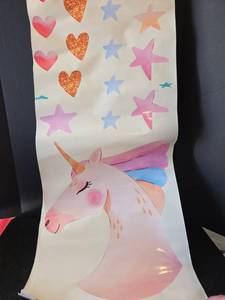 lot 681 image: Wall Stickers XXL Unicorn Rainbow Butterfly Design