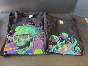 lot 730 image: NEW Space Skull Graphic Cotton T-Shirts XL and 3XL