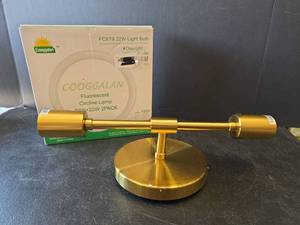 lot 734 image: Cooggalan 22W Fluorescent Circline Lamp with Brass Wall Fixture- New Items