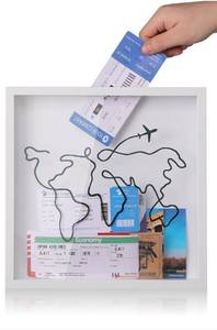 lot 736 image: World Map Travel Memory Display Box