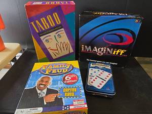 lot 769 image: Taboo, Family Feud, Imaginiff, and Dominoes