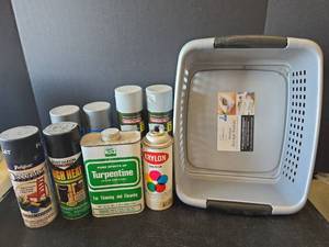 lot 815 image: Storage Basket of Spray Paints