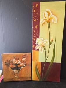 lot 869 image: Floral Canvas Wall Art