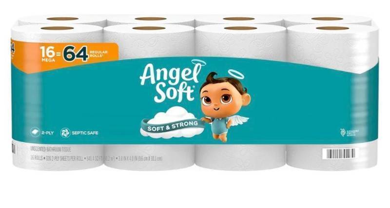 lot 28929 image: Angel Soft Toilet Paper, 16 Mega Rolls