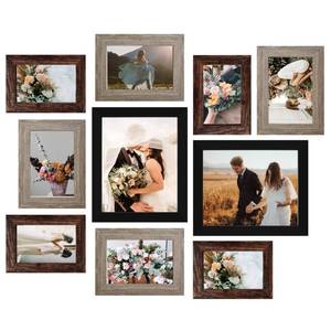 lot 8063 image: LUCKYLIFE Picture Frames Collage Wall Decor 10-Pack, Gallery Wall Frame Set with 8x10 5x7 4x6 Frames in 3 Different Finishes