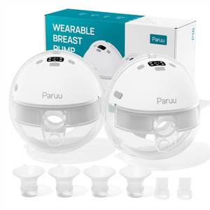 lot 8066 image: Paruu Hands Free Breast Pump P16, Wearable Breast Pump Electirc Portable with 4 Modes & 12 Levels, Max 309mmHg Strong Suction 192124mm Flange Inserts Wearable Breastfeeding Pump, 2 Pack