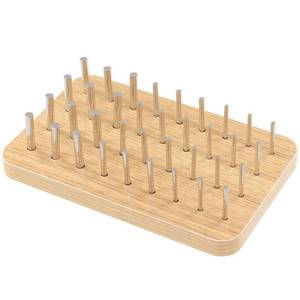 lot 8079 image: Anjetan 36-Hole Wooden Pegboard for Finger Dexterity, Hand Rehabilitation Board with 3 Sizes of Round Iron Pegs, Hand Therapy Peg Board to Improve Fine Motor Skills and Hand-Eye Coordination