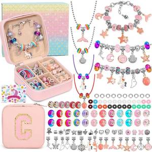 lot 8088 image: LifeisLuck 110 Charm Bracelet Making Set, Jewelry Making DIY Bead Necklace Kit with Initial Bracelet Jewelry Box Crafts Arts Birthday Valentines Day Gifts - C
